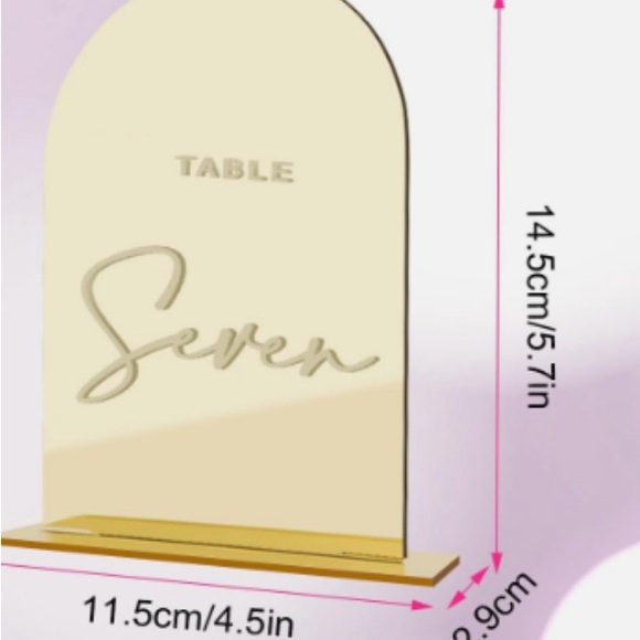 Elegant Gold Table Number Sign - Picture 5 of 6